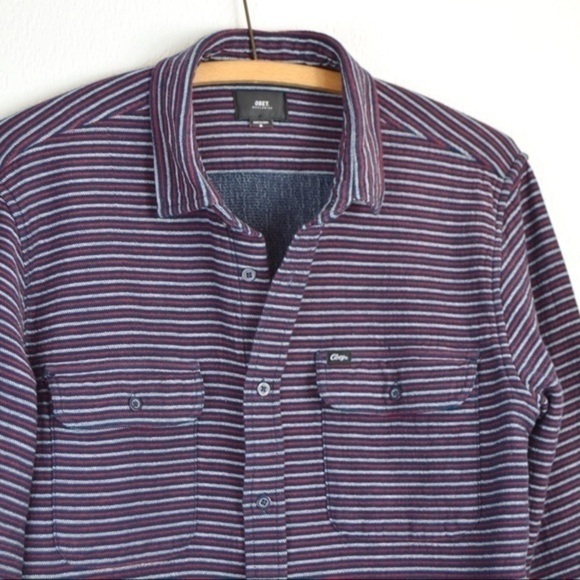 Obey Men’s Heavy Cotton Button Down Shacket Shirt | Medium - Picture 3 of 10